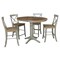 International Concepts Round 36 in Rd Extension Dining Table, 4 X-Back Counter Ht Stools, Hickory/Stone, 36 W, 48 L, Wood K41-36RXT-27B-S6132-4 - alternate 1